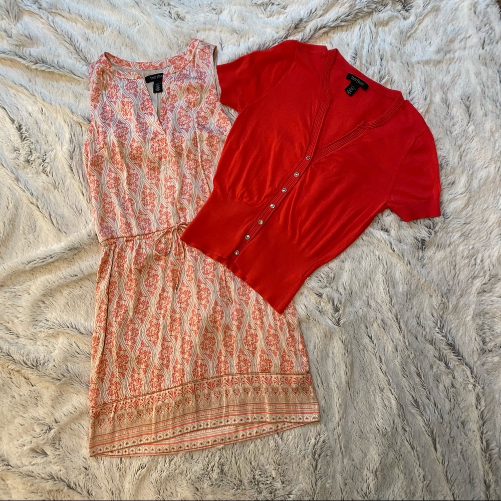 White House Black Market Dress & Cardigan